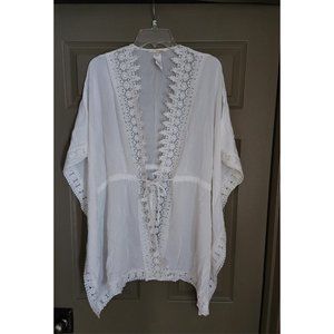 La Blanca Coverup Womens XS / S White Swimwear Crochet Beach Tie Waist Tunic